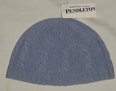 Pendleton Cable Gorro Invierno Sombrero Para Mujer O/S Azul Claro Corderos Lana Angora Nuevo con Etiquetas Foto 1 de 4