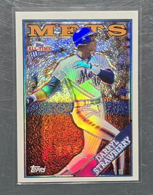 Mets 2005 Topps Fan Favorites 'Refractor' Darryl Strawberry #9 serial'd 101/299 - Image 1 of 2