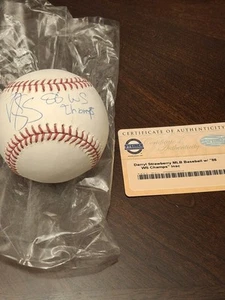 DARRYL STRAWBERRY STAR HAND SIGNED AUTOGRAPHED OML BASEBALL STEINER COA WS CHAMP - Picture 1 of 5