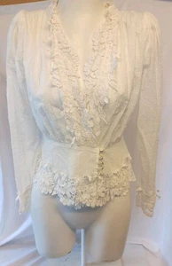 The Kooples Blouse Women's 1 White Button Sheer Top - Picture 1 of 8