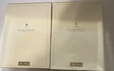 3 Pr Vtg Victoria’s Secret Fine Hosiery Sheer Stockings Lace Top 1 Black 2 Cream - Image 1 of 4