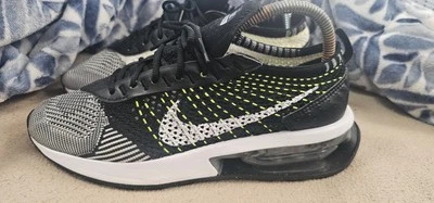 Nike Air Flyknit Racer Run Womens 7 Black White Volt Shoes DM9073-002 - Image 1 of 4