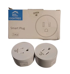 Eightree Smart Plug 2 Pack Model ET01 Wifi 100V-240V New Open Box. - Picture 1 of 21