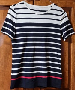 Camiseta de algodón Talbots a rayas talla S para mujer - Imagen 1 de 3