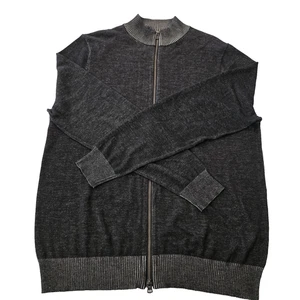 Patrick Assaraf Men XL Full-Zip Cardigan Sweater-Ribbed Collar&Cuffs Merino Wool - Picture 1 of 20