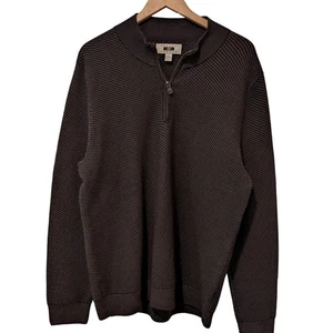 Vintage 90s Quarter Zip Merino Wool Recycled Polyester Eco Friendly XL Sweater - Picture 1 of 8