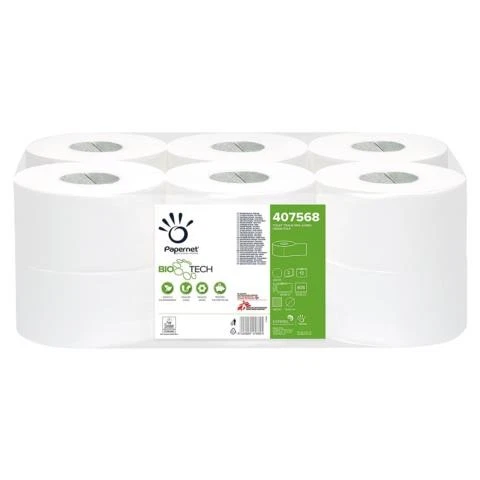 CARTA IGIENICA MINI JUMBO BIO TECH MT.150 PZ.12 - Immagine 1 di 1