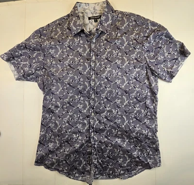 Report Collection Men's Size XL Flower Paisley Geometric Print Button Down Shirt - Image 1 of 4