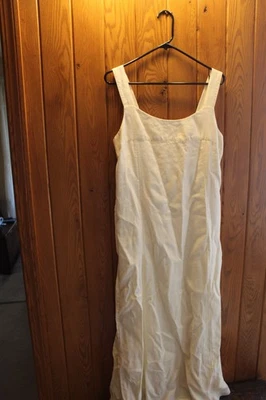 J. Jill Linen Beige Cottage Core Jumper Pinafore DRESS Size 10 Fully Lined — 第 1/4 张图片