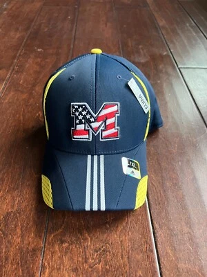 ADIDAS Michigan Wolverines Hat Blue Unisex climalite L/XL Easy Fit Cap NWT - Image 1 of 4
