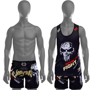 Mens Tank Top Set Sleeveless Shirt and Short Athletic Wear Gym Fitness Training - Picture 1 of 18
