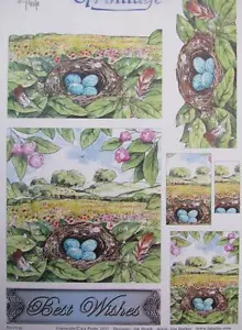 3D Trinitage Pop-up Card Making Paper Tole Birds Nest NEW - Foto 1 di 1