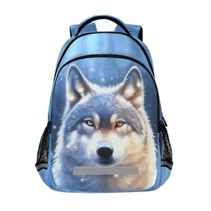 Wolf Backpack for Boys Elementary School Bag Kids Girls Bookbag Travel Rucksack - Picture 1 of 7