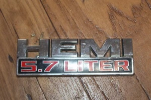 2013-2018 Ram Hemi 5.7 Liter Front Fender Emblem Badge Chrome MOPAR 68149700AA - Picture 1 of 4