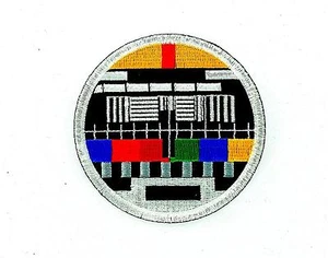 Patch patches embroidered iron on backpack tv test card television retro badge - Picture 1 of 1