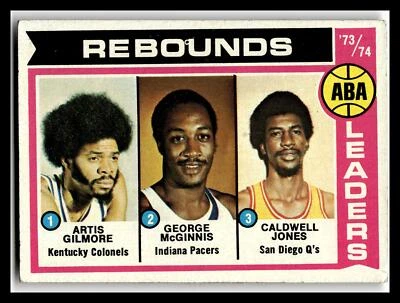 1974-75 Topps 211 ABA Rebound Leaders Artis Gilmore George McGinnis C Jones - Image 1 of 2