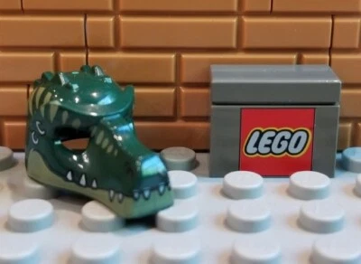 Lego Chima Cragger's Command Ship (70006) Máscara de Cocodrilo Verde Oscuro Tocado  Foto 1 de 4
