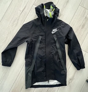 Nike Girls XS Jacket Windbreaker Rain Coat Black Full Zip 100% Nylon - Picture 1 of 6
