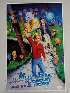 Paris THEMMEN - Julie Dawn COLE 2x Signed 11x17 Poster Willy Wonka JSA COA Bu - Picture 1 of 2