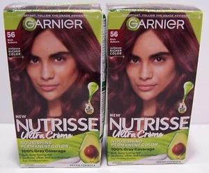 2 X Garnier Womens Hair Dye 56 Rich Auburn Sangria Nutrisse Ultra Creme - Picture 1 of 3
