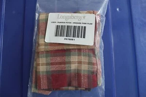 Longaberger 2001 Pumpkin Patch Basket Orchard Park Plaid Liner #2676081 - NEW - Picture 1 of 5