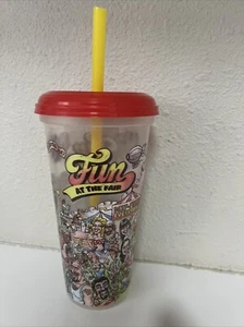 Fun at the fair strawberry festival 2024 plastic 32 ounce cup w/ lid & straw NEW - Picture 1 of 8