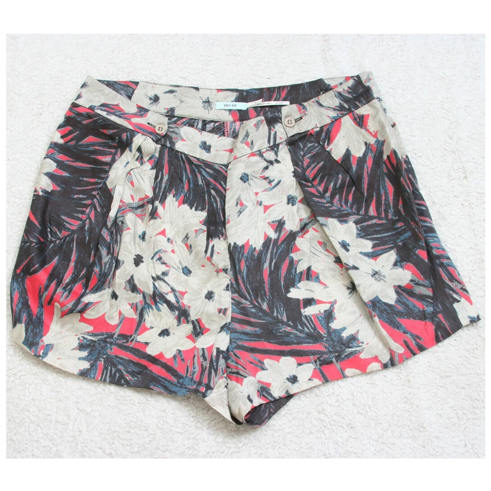 Pantalones Cortos de Vestido Kimchi Azul Negro Blanco Rojo Floral Hawaiano Seis 6 30" X 2.5" U26 Foto 1 de 4