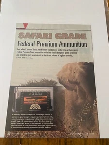 Pubblicità Elefante munizioni Safari grado munizioni premium federali vintage 2010 - Foto 1 di 1