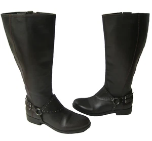GEOX RESPIRA ALANIS BROWN LEATHER KNEE HI BOOTS SIZE US 5 EUR 35 HOT RARE - Picture 1 of 11