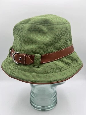 Auténtico sombrero de cubo trituradora verde COACH Minsig Soho nuevo con etiquetas PS2793 hoja de plata Y2K Foto 1 de 4