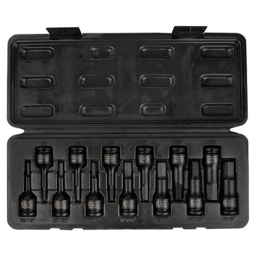 Sunex Tool 3649 13Pc 3/8" Dr Fractional & Metric Hex Impact Driver Set ...