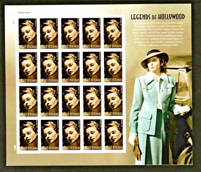#5012 MNH, INGRID BERGMAN-LEGENDS HOLLYWOOD, FOREVER SHEET,  FV $14.60 (2015) - Image 1 of 2