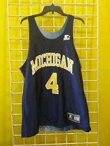 MICHIGAN WOLVERINES REVERSABLE BASKETBALL JERSEY STARTER MENS L - Picture 1 of 5