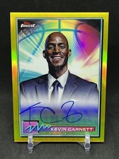 Kevin Garnett 2021 Topps Finest Basketball Gold Refractor Auto 28/50 SP #FA-KG