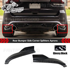 For Jeep Grand Cherokee SRT2012-23 Rear Bumper Corner Splitter Aprons Black Pair