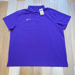 Nike Football Dri-FIT Coaches Polo Purple/Yellow LSU Men’s DV6749-547 Size 3XL - Picture 1 of 4