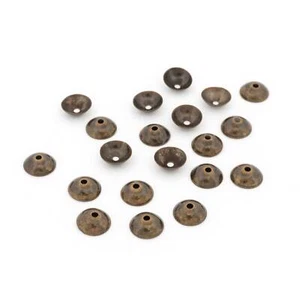 Vintageparts Perlkappen aus Messing in antik Bronze 8 mm 20 Stück - Bild 1 von 4