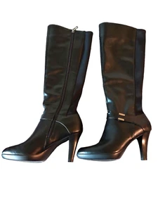 Alfani Step N Flex Women's Black Knee Boots Full Side Zipper Footwear Size 6.5M - Picture 1 of 8
