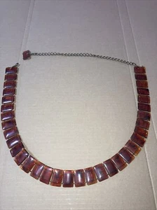 Vintage 1970's Tortoise Shell Celluloid Plastic Link Belt. TOTALLY MOD!!! - Picture 1 of 6