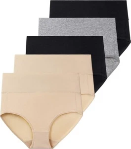 Women's 5-Pack High Waist Soft Stretchy Cotton Briefs XXL (B29) - Picture 1 of 6