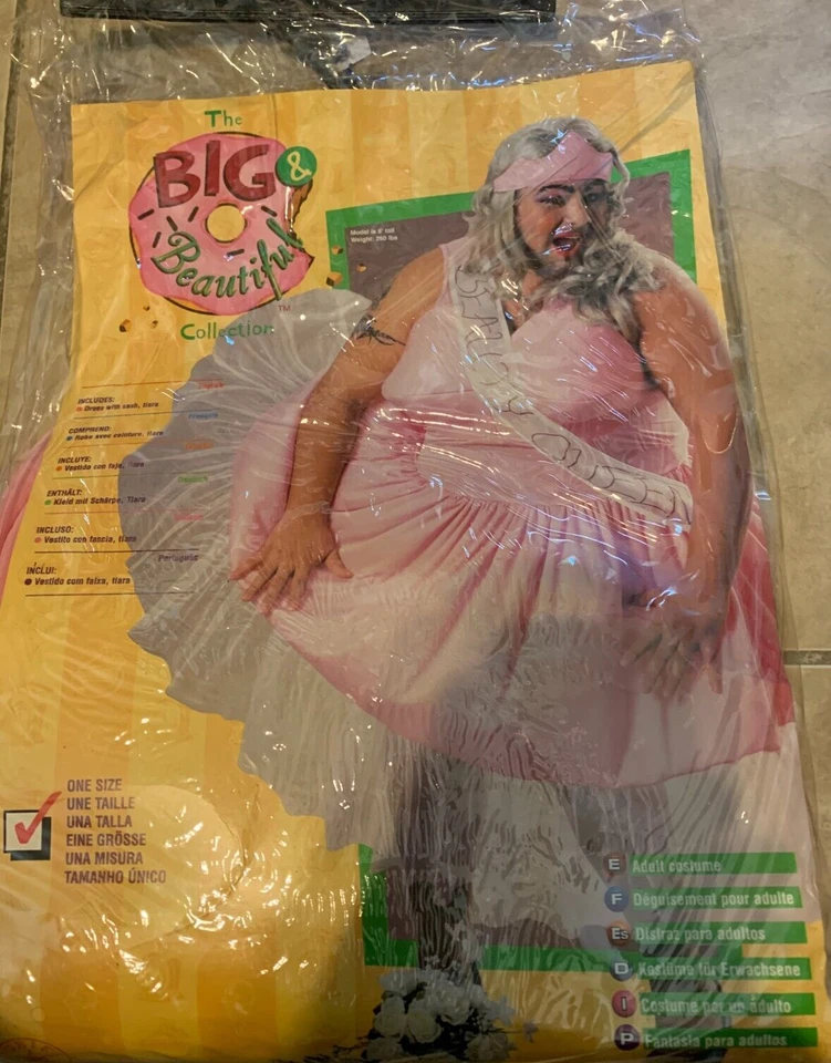 Grande y Hermoso Vestido Rosa Disfraz NUEVO Adulto Hombre Vestido como Mujer NUEVO Rubíes Foto 1 de 3