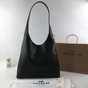 Coach Brooklyn Shoulder Bag 39 black Leather Outlet New H 17 W15.3 D 4.7inches - Picture 1 of 23