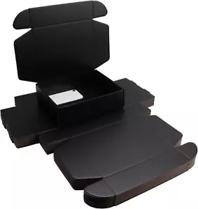 Black Corrugated Shipping Packaging Box for Gifts L10Xw8Xh2.8 Inch, Invitations, - Picture 1 of 12