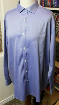 Murano Mens Shirt X Large Liquid Luxury Button Blue Diamond Print long sleeve - Image 1 of 4