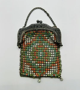 Antike Whiting & Davis Netztasche Art Deco Handtasche Rauten Design - Bild 1 von 10