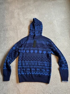 NEW Rare Greyson Golf Kiko Wolf Fair Isle Raven Hoodie - Medium - Picture 1 of 5
