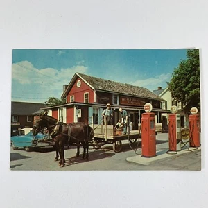 Vintage Amish 'Old Village Hardware Store' PA Postcard, Atlantic Gas Globes - Picture 1 of 5