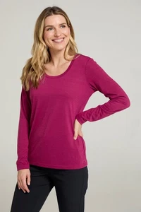 Mountain Warehouse Agra Women's Long Sleeve Slub Tee Lightweight Quick Dry Top - Picture 1 of 50