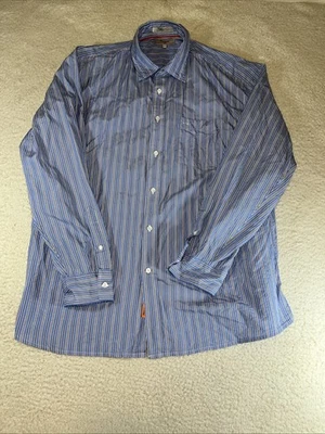 Рубашка Faconnable Jeans 2XL многоцветная в тонкую полоску с длинным рукавом мужская отличное состояние - Изображение 1 из 4