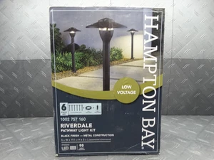Hampton Bay Riverdale Landscape Pathway Light Kit Black Finish (5-Pack) - Picture 1 of 11